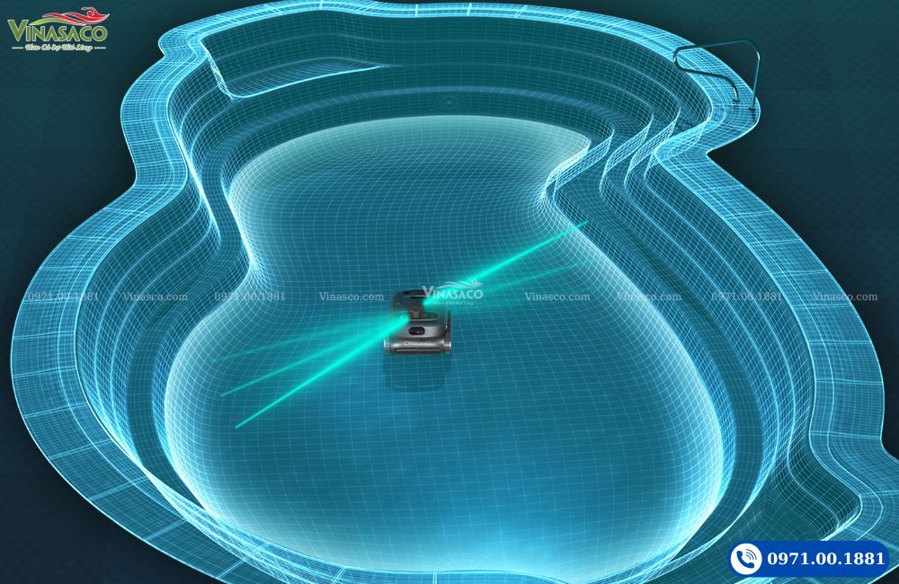 Robot vệ sinh bể bơi tích hợp SLAM 360°