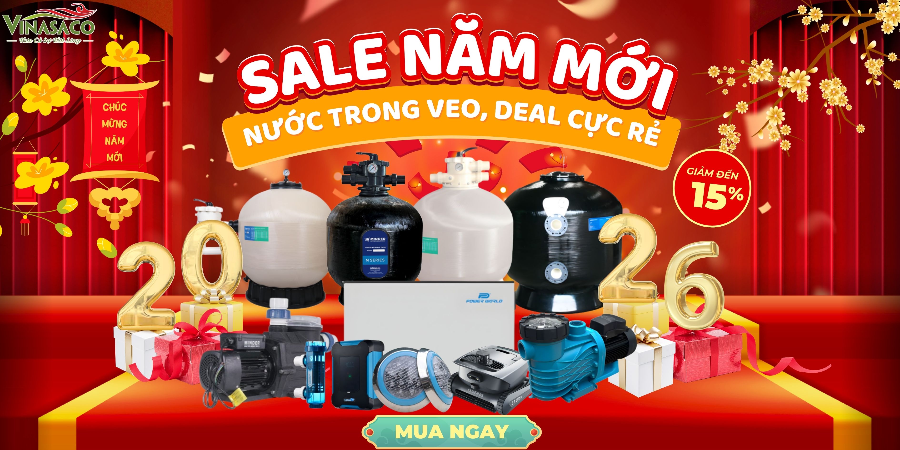 Sale Năm Mới 2026 Giảm Đến 15% Thiết Bị Bể Bơi