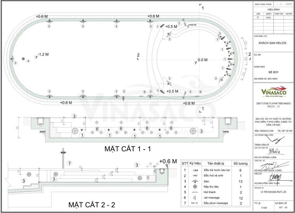 Bản vẽ thiết kế mặt bằng bể bơi