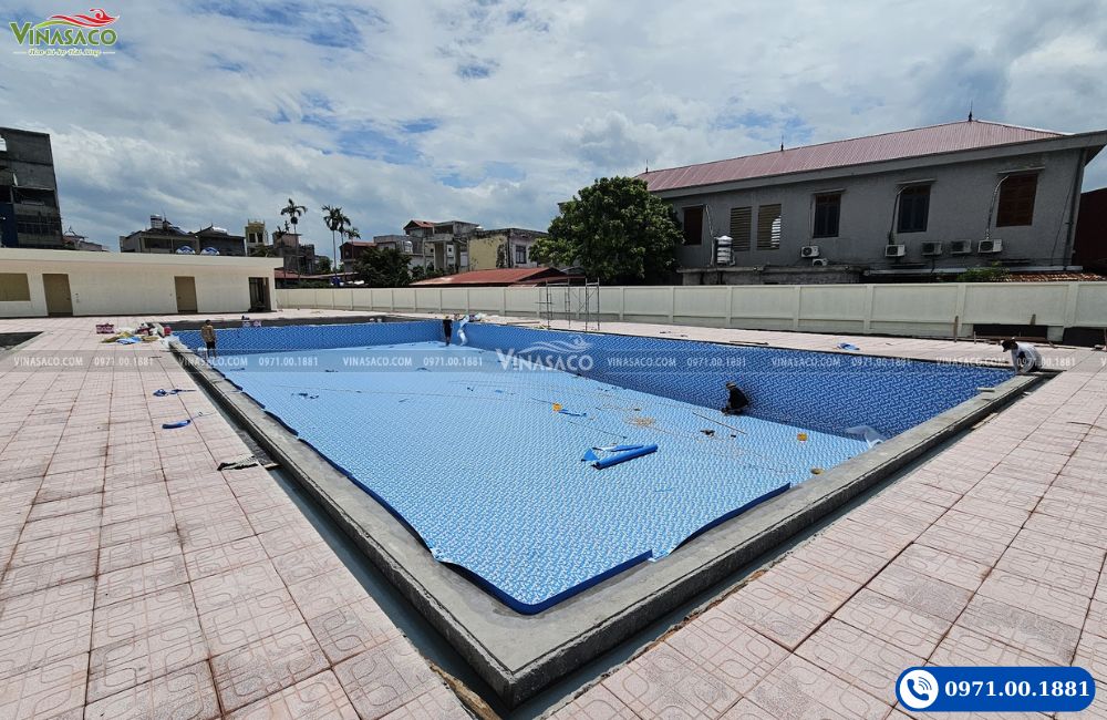 Thi công dán liner bể bơi tại hải phòng