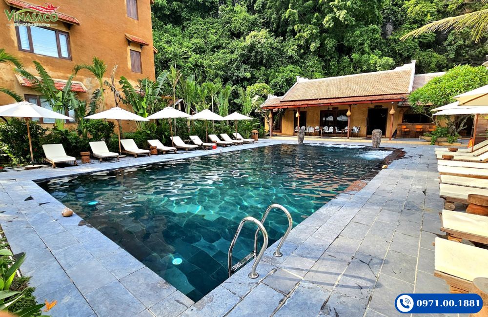 thi công bể bơi retreat Ninh Bình Aman Retreat Vinasaco