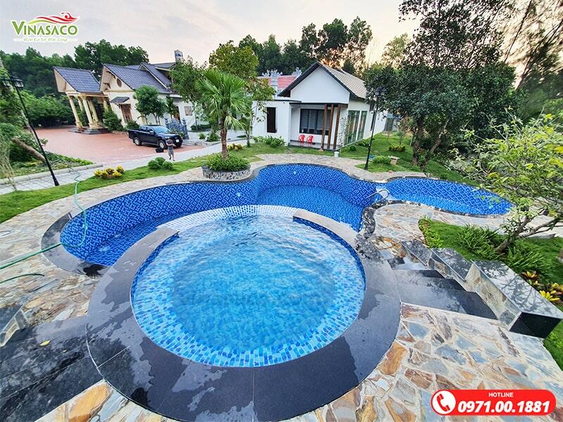 ảnh công trình bể bơi tại Hà Nội do Vinasaoco thi công trọn gói