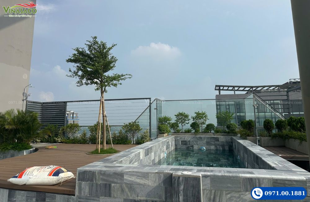 Thi công bể bơi Penhouse Ocean Park