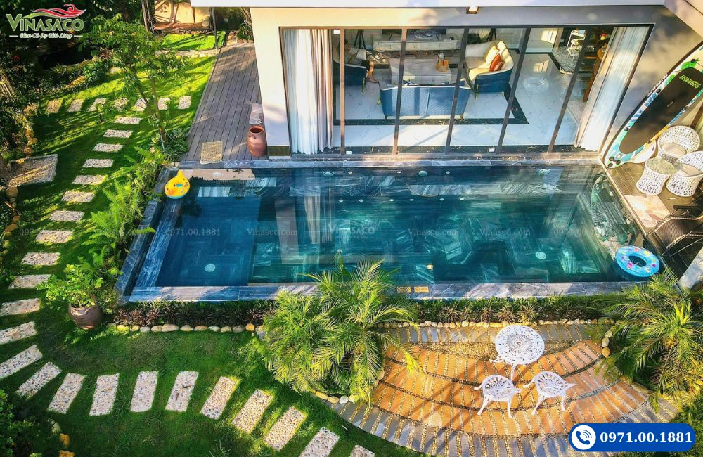 Bể bơi homestay phong cách nghỉ dưỡng – giải pháp thi công bể bơi trọn gói tại Hà Nội