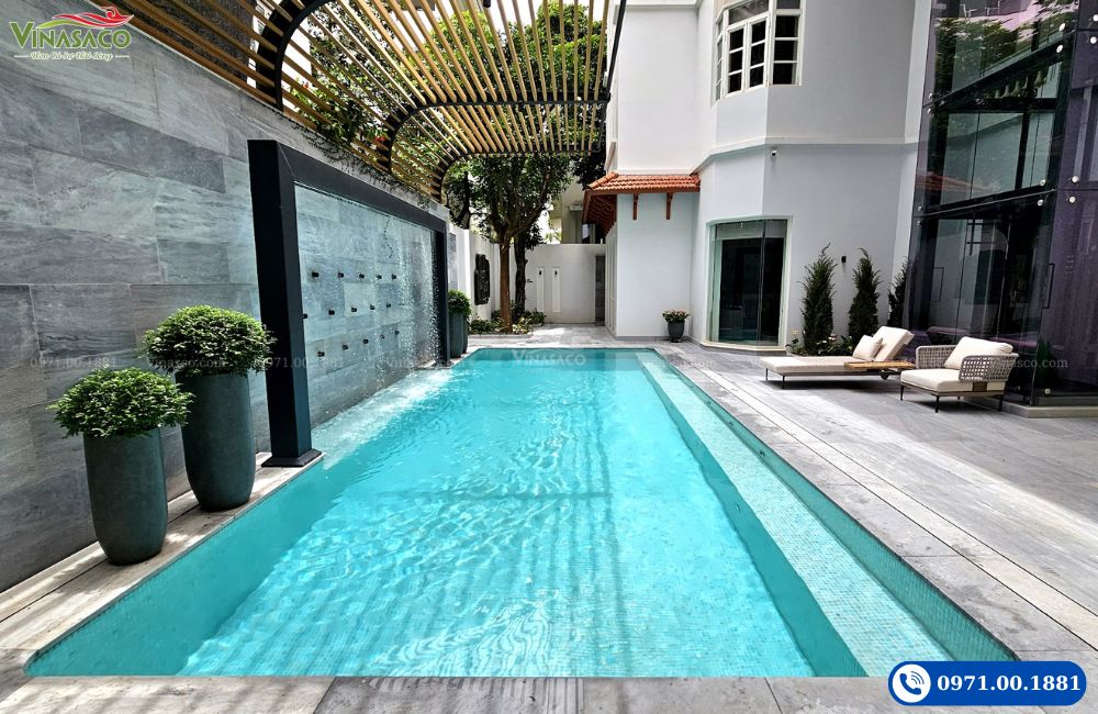 Thi công bể bơi biệt thự Tây Hồ, Hà Nội