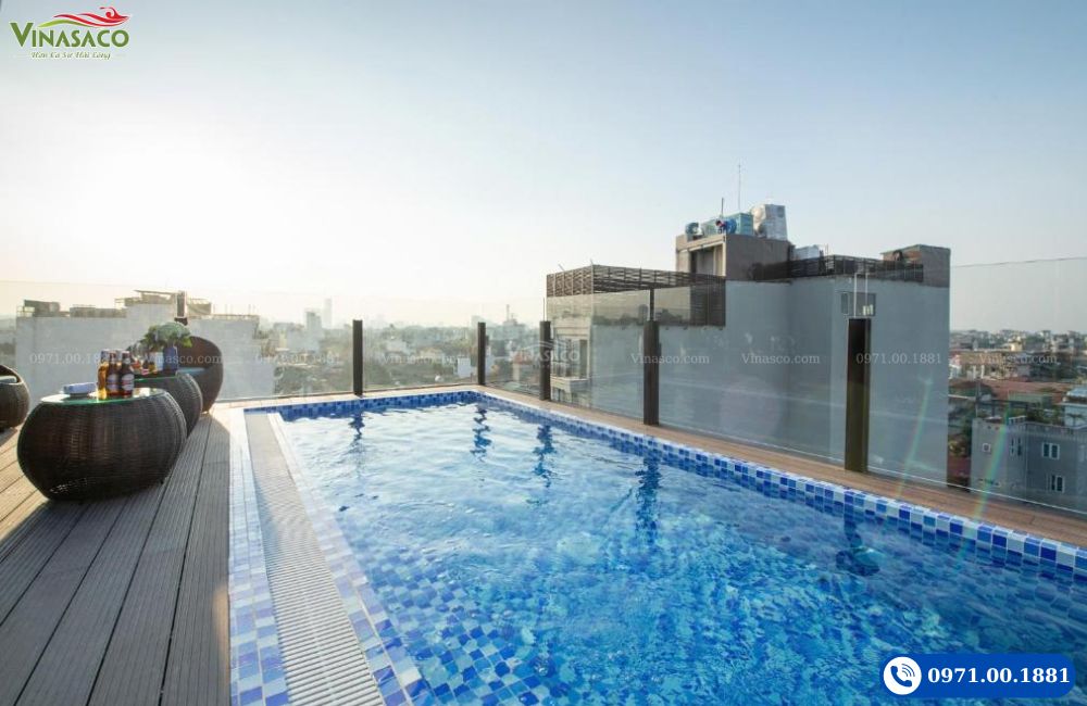 thi công bể bơi composite tầng thượng Hà Nội