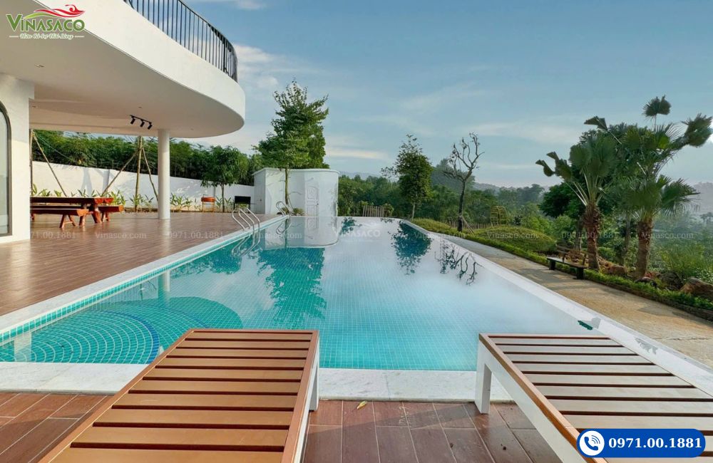 Thi công bể bơi homestay Ba Vì – tạo điểm nhấn check-in, tăng booking vượt trội