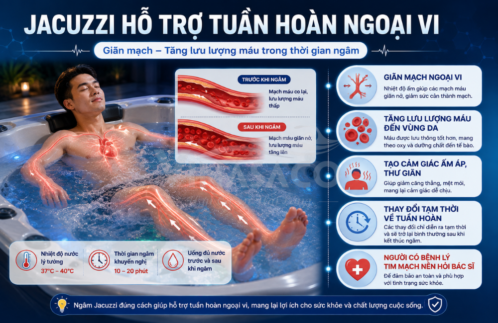 Jacuzzi hỗ trợ tuần hoàn ngoại vi