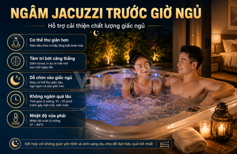 Ngâm Jacuzzi trước giờ ngủ