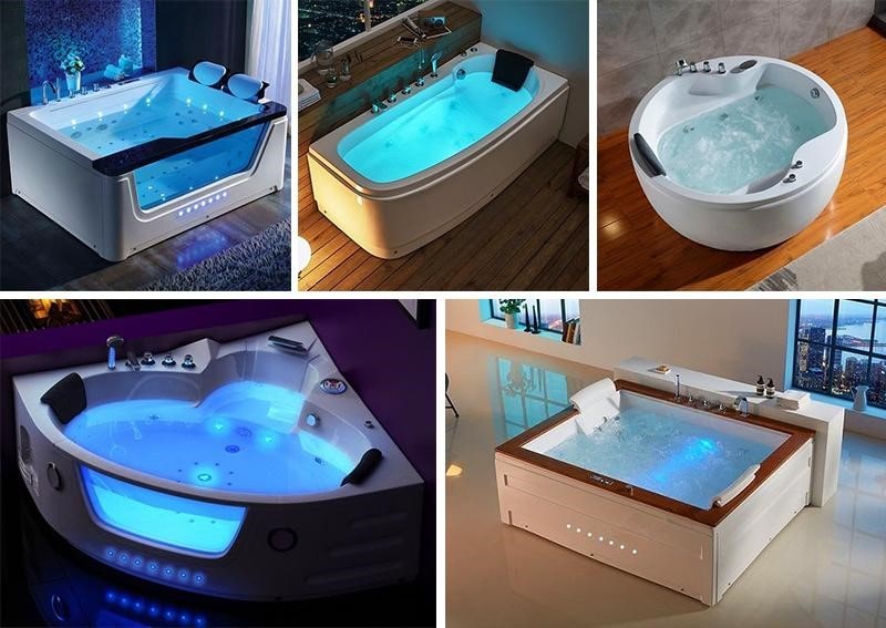 Sự đa dạng tỏng thiết kế bồn tắm massage Acrylic 