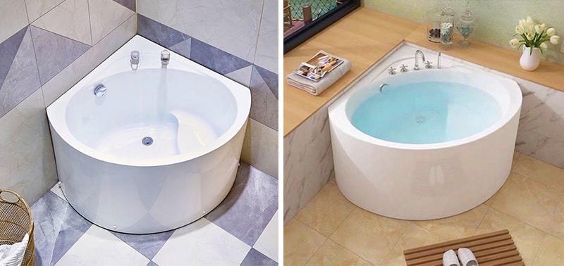 bồn tắm góc mini dành cho không gian vừa và nhỏ