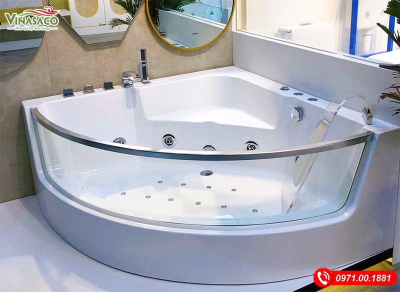 Bồn tắm góc acrylic đặt tại góc phòng