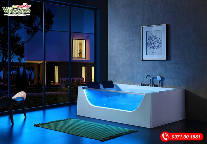 Bồn tắm góc kết hợp với kính cường lực 