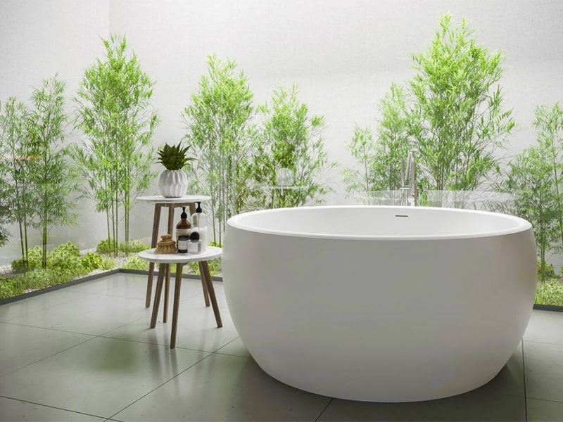 Bồn tắm massage tròn acrylic màu trắng