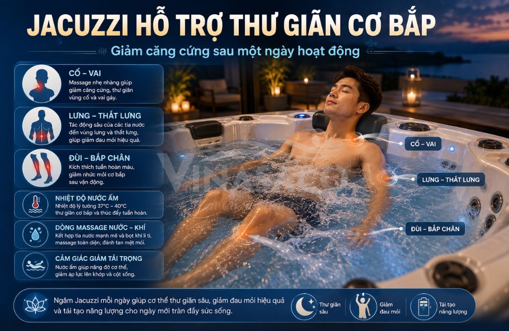 Ngâm Jacuzzi có giúp giảm đau mỏi cơ và phục hồi sau tập luyện?