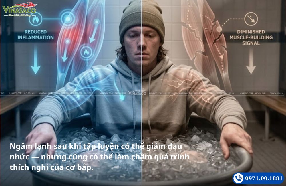 Ice Bath hỗ trợ giảm đau nhức cơ sau luyện tập cường độ cao