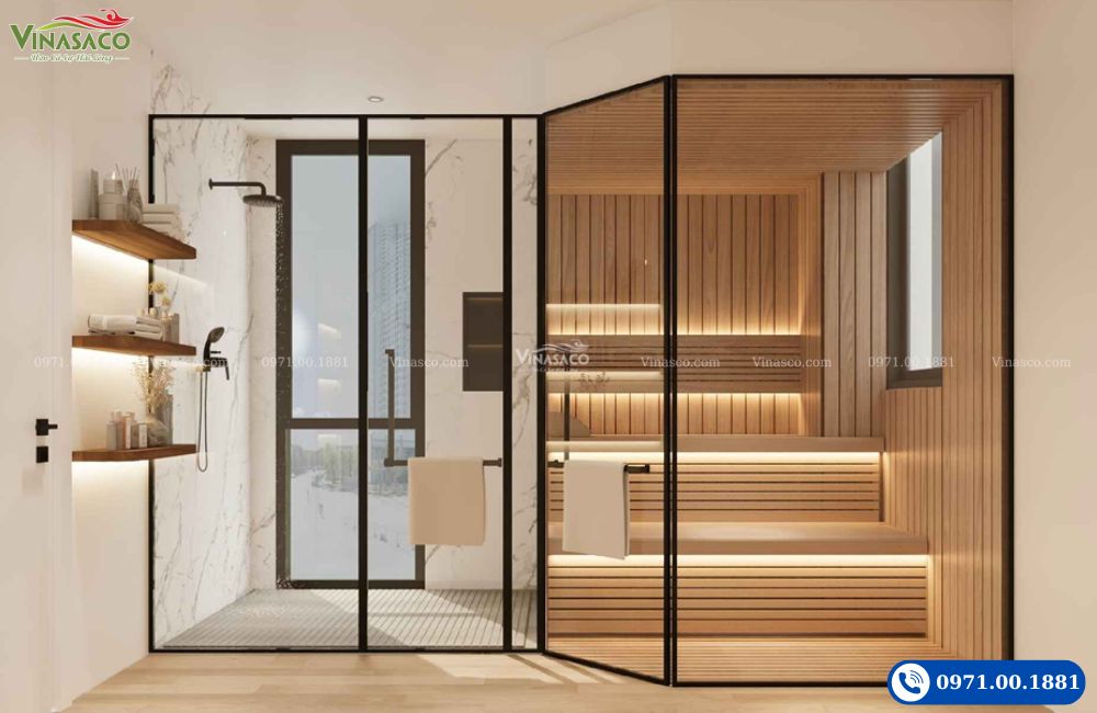 Bản thiết kế 3D phòng xông hơi khô gia đình