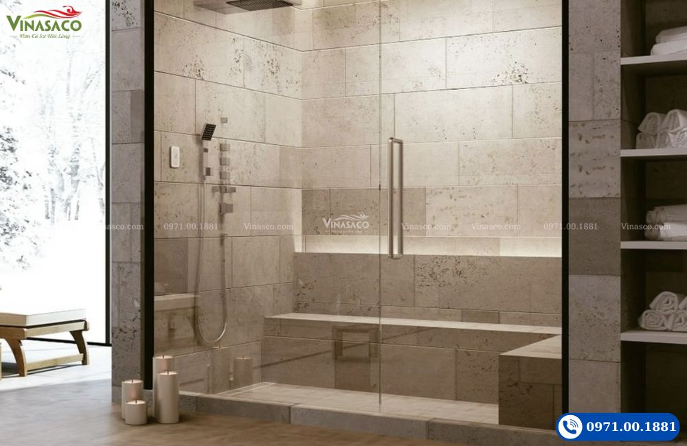 Bản thiết kế 3D phòng xông hơi ướt gia đình