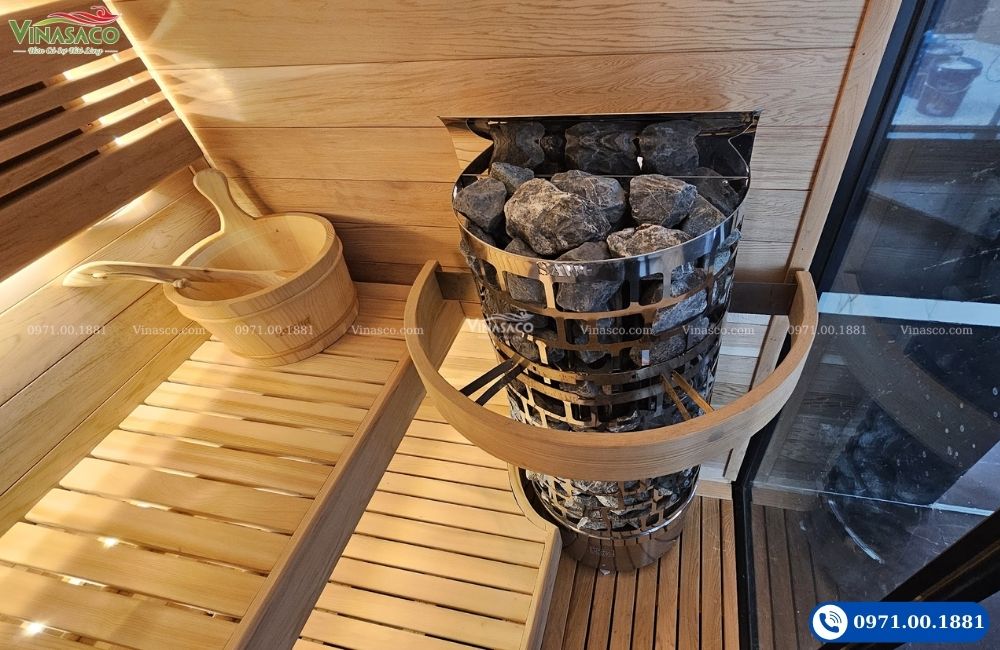 Máy xông hơi khô Sawo Aries Wall lắp đặt tại Hapulico Hà Nội