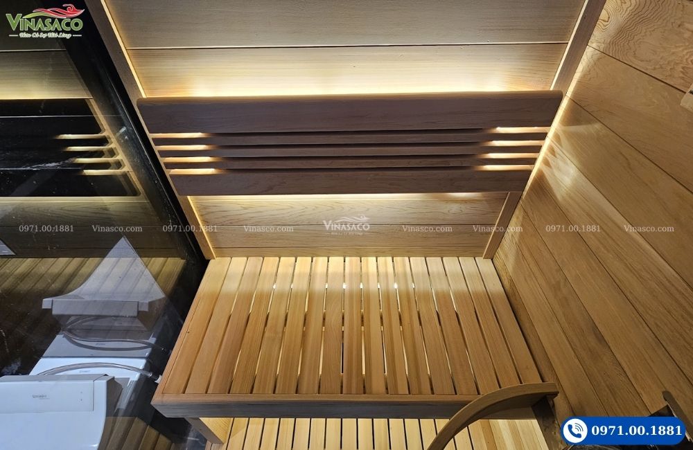 Gỗ Tuyết Tùng cao cấp trong phòng xông hơi khô tại Hapulico