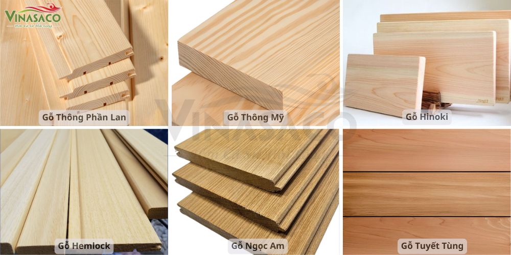 Các loại gỗ sử dụng cho phòng xông khô