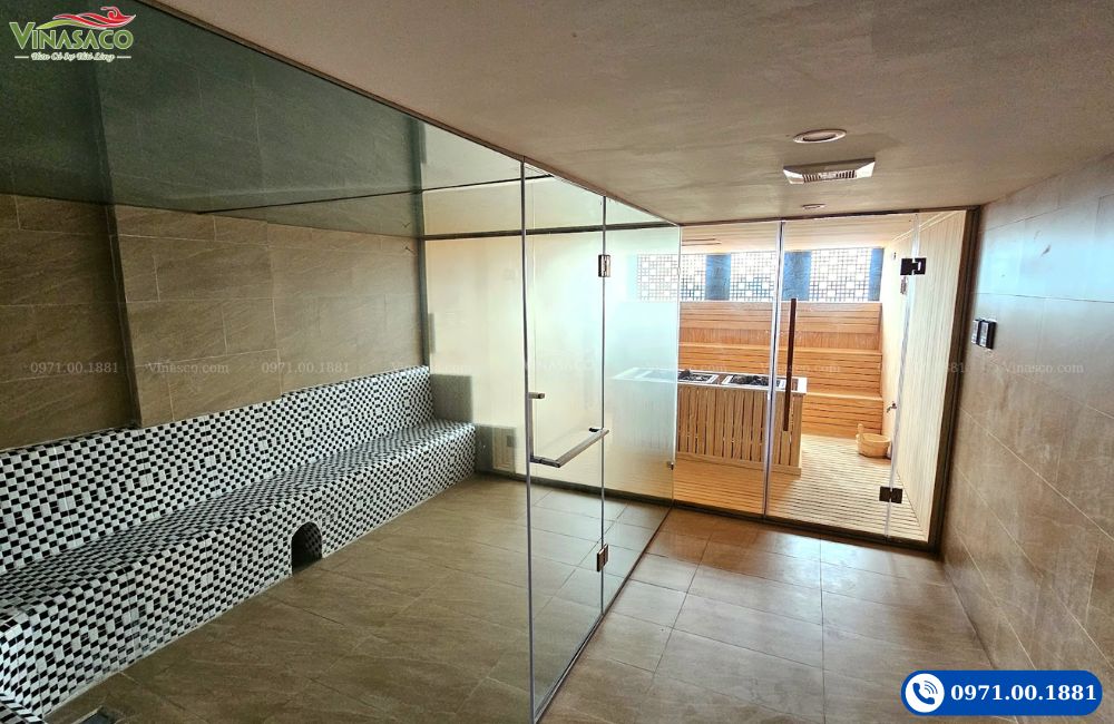 Thi công phòng xông hơi tại An Hotel, Bắc Ninh