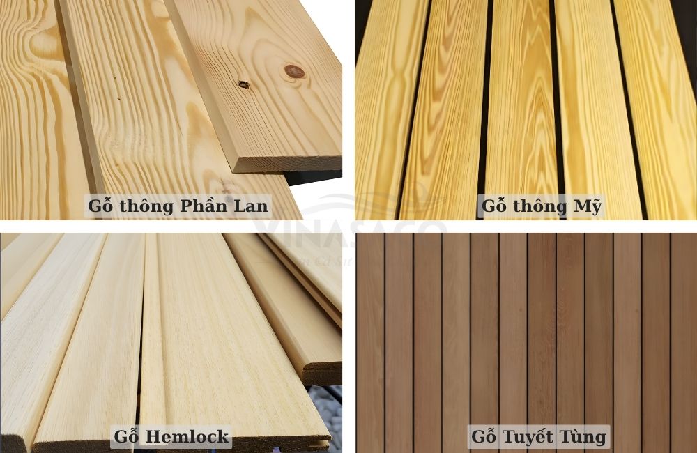 Các loại gỗ sử dụng đóng phòng xông phổ biết tại Việt Nam
