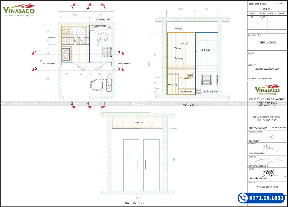 Bản vẽ thiết kế phòng xông hơi
