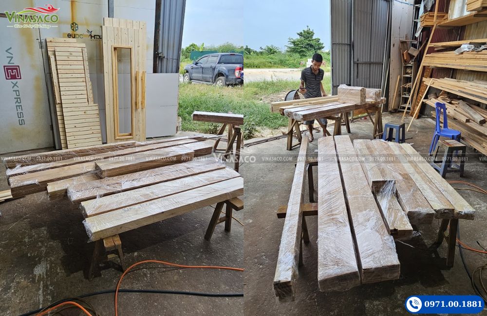 Đóng gói cấu kiện gia công phòng xông hơi